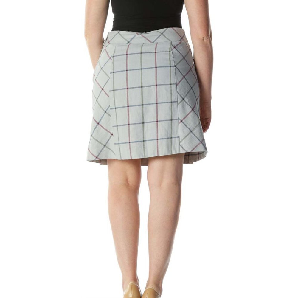 edme & esyllte Gray Multicolor Plaid Ruffled A-Line Skirt - Picture 3 of 3